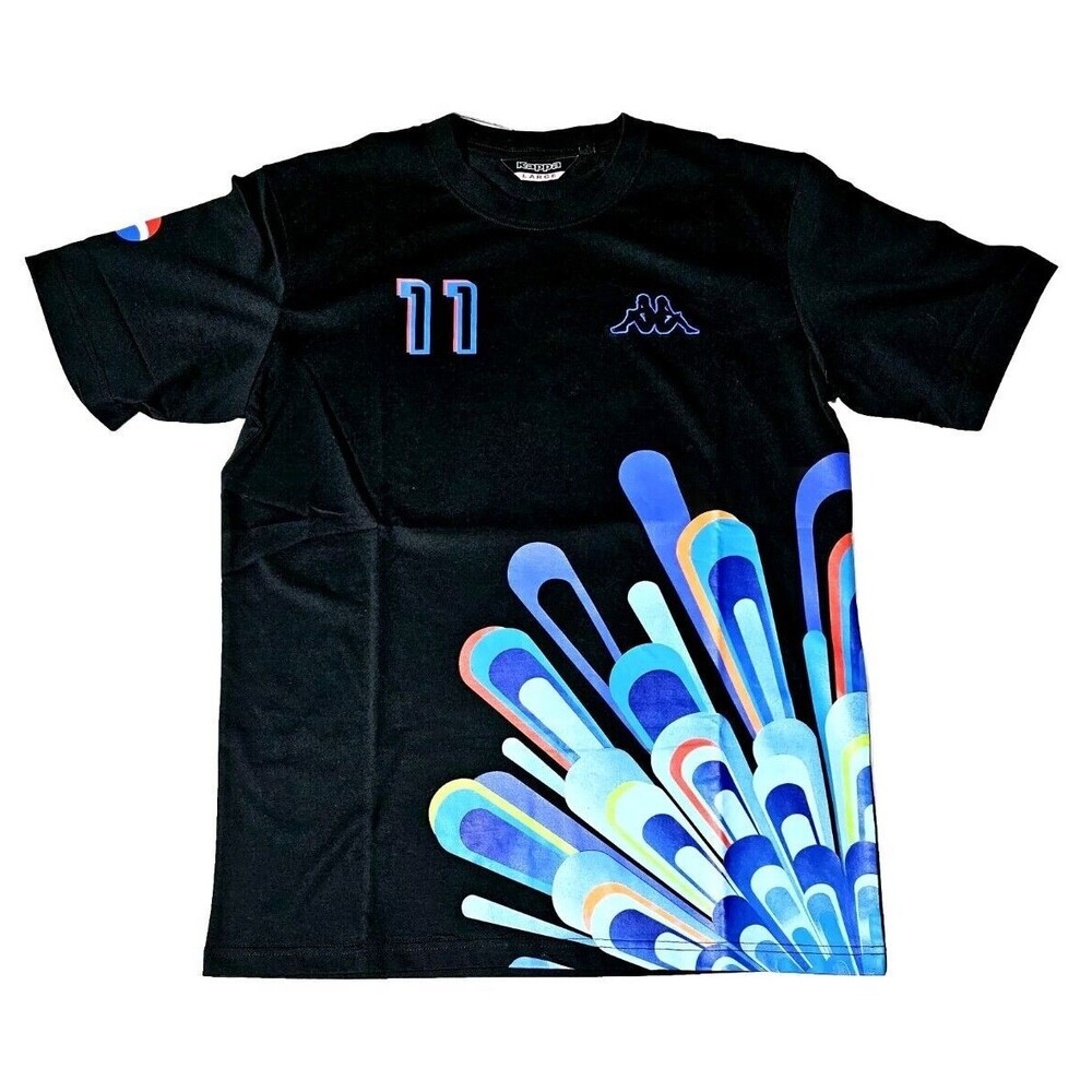 JUVENTUS ITALY KAPPA PRO SOCCER #11 TSHIRT Sz L VTG BLACK PEPSI SPONSOR TAG NEW